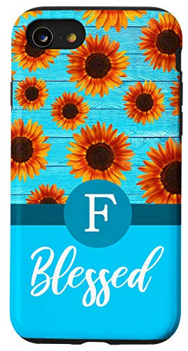 iPhone SE (2020) / 7 / 8 Letter F Initial Monogram Sunflowers-Blessed Inspirational Case