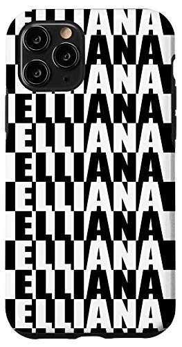 iPhone 11 Pro Elliana Name Cool Modern Black and White Stripes Pattern Case