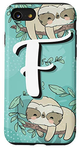 iPhone SE (2020) / 7 / 8 Lazy Animal Kids Gift Name Capital F Sloth Initial Letter Case