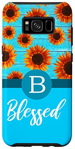 Galaxy S8Plus Letter B Initial Monogram Sunflowers-Blessed Inspirational Case