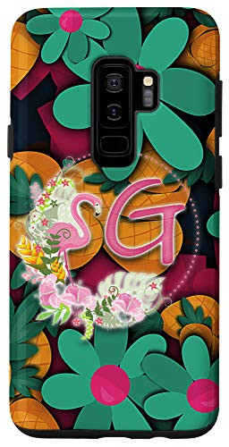 Galaxy S9Plus Tropical Pattern Letter G Flamingo Monogram Case