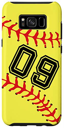 Galaxy S8Plus Softball Player  09 Jersey No 09 Number Ball Sport Gift Idea Case