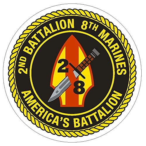 Sticker 2nd Battalion 8th Marine Decal for Car Truck Bumper Laptop Vinyl Military US Army United States America's Battalion (2 inch)