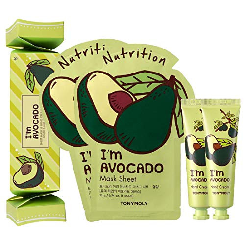 TONYMOLY Sheet Mask with Hand Cream Box Set, I'm Avocado