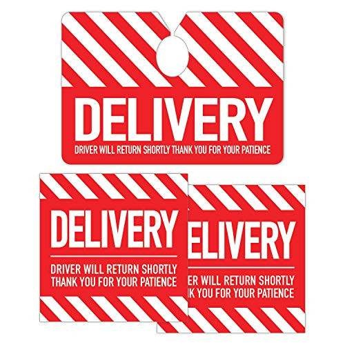 Doordash Driver Signage Bundle - Mirror Hanger Sign, Car Stickers - Also Works for Amazon Flex Grubhub Instacart Postmates USPS Rural Mail Shipt Courier Dispensary Grocery Medical Restaurant