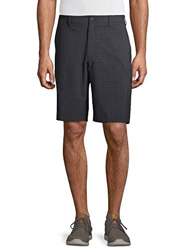 Ben Hogan Men's Performance Flat Front Active Flex Waistband Golf Short (34, Caviar Plaid)