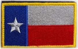 Morton Home-Tactical American US Texas Lonely Star Flag Patch Decorative Embroidered Appliques 2" High by 3.2" Wide (Red, Blue)