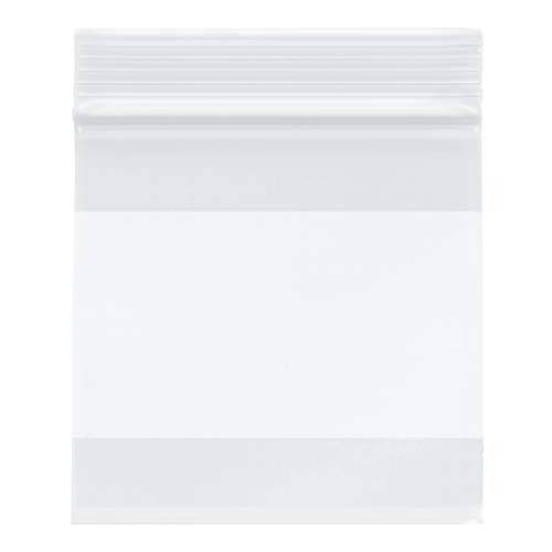 Plymor Zipper Reclosable Plastic Bags w/White Block, 2 Mil, 4" x 4" (Pack of 500)