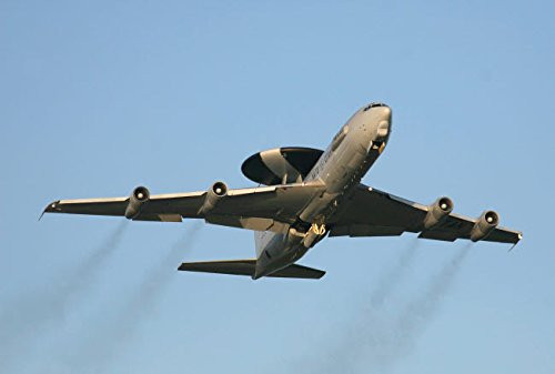 Posterazzi Poster Print Collection an E-3 Sentry Taking Off from the Nato Awacs Base Germany Timm Ziegenthaler/Stocktrek Images, (17 x 11), Multicolored