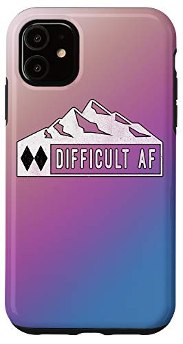 iPhone 11 Difficult AF Ski Skier Snowboard Mountain Marker Case