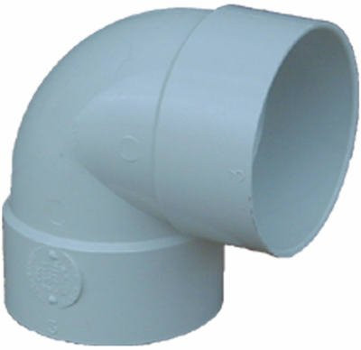 Genova Products 40730 PVC Styrene Sewer  and  Drain Fittings 90 Degree Short Turn Elbow