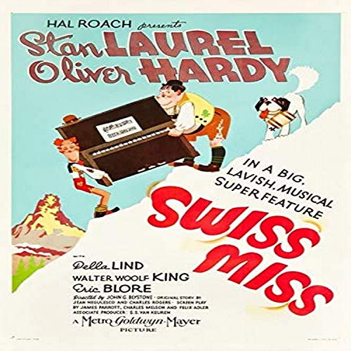 Posterazzi Swiss Miss L-R: Stan Laurel Oliver Hardy On Us Art 1938. Movie Masterprint Poster Print, (11 x 17)