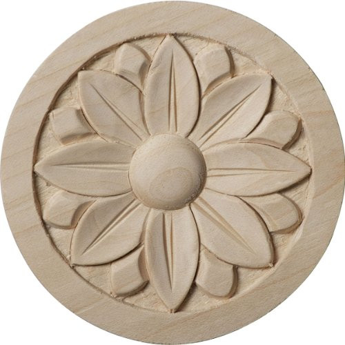 Ekena Millwork ROS03X03BEAL Rosette 3 1/2"W x 3 1/2"H x 1/2"P Alder