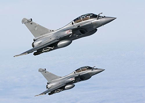 January 18 2010 - Dassault Rafale B of the French Air Force off the Normandy coast These Rafales carry AASM Hammer bombs Poster Print (16 x 11)