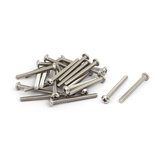 uxcell 8-32x1-5/8-inch 304 Stainless Steel Phillips Pan Head Bolts Machine Screws 25PCS