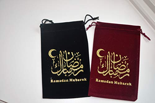 Ramadan Goodie Bag, Eid Goodie bags, Set of 5 Ramadan gift bags, Ramadan Mubarak velvet gift bags, Ramadan kids favors and treats, Eid party supplies,