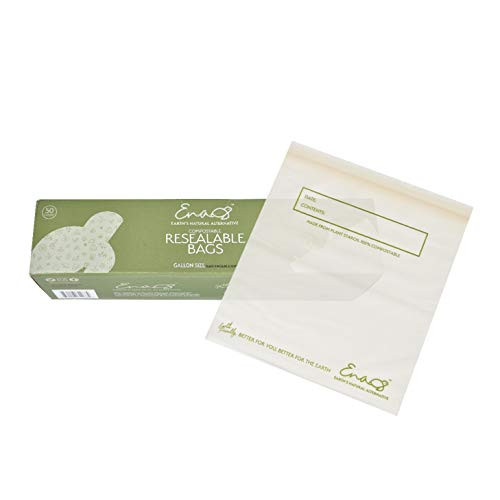 Earth's Natural Alternative Compostable Resealable Gallon Bags, 50 Counts, Off White
