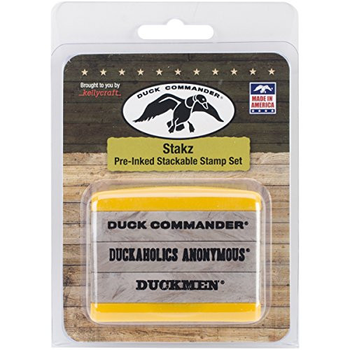 KellyCraft Innovations DC-10028B Duck Commander Duck Commander, Duckaholics Anonymous/Duckmen II Stakz Stamp Set, Tan/Yellow