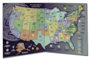 Rare Coins Statehood Quarter Map 2776T Whitman with Territories