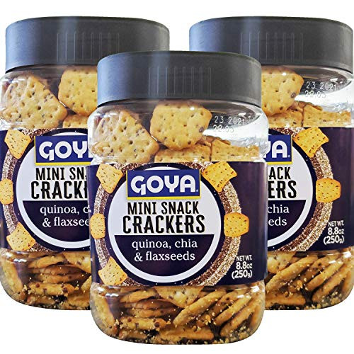 Goya Mini Snack Crackers with Quinoa, Chia  and  Flaxseeds (3 Pack, Total of 26.4oz)
