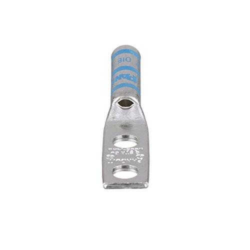 Panduit LCC4-14DW-L Code Conductor Copper Compression Lug, 2 Hole,  4 -  3 AWG STR,  2 AWG SOL, 1/4-Inch Stud