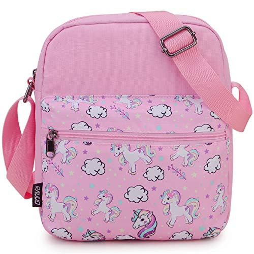 Messenger Bag for Girls,RAVUO Cute Unicorn Lightweight Small Crossbody Bag Purse for Teen Girls and Women Pink