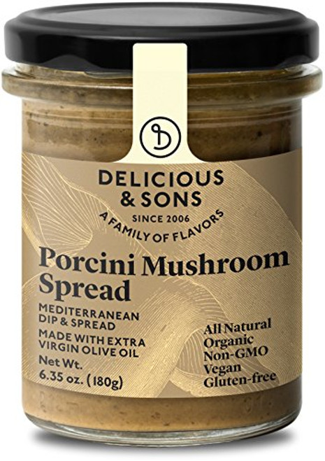 Delicious and Sons - Organic - Non-GMO - Gluten-free - Vegetarian and Vegan - Keto and Paleo - No Added Sugars - Italian Porcini Mushroom Spread and Dip (6.35 oz) Delicious and Sons - Organic - Non-GMO - Gluten-free - Vegetarian and Vegan - Keto and Paleo - No Added Sugars - Italian Porcini Mushroom Spread and Dip (6.35 oz)