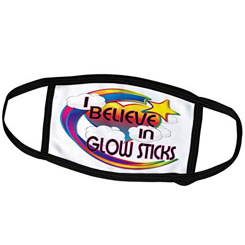 3dRose Dooni Designs - Believe in Dreamy Belief Designs - I Believe in Glow Sticks Cute Believer Design - Face Masks (fm_166526_1)