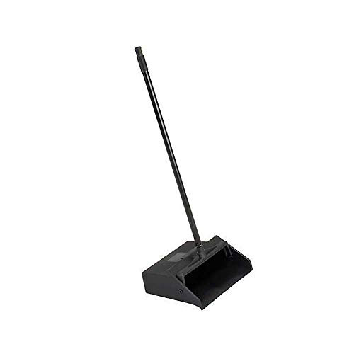 Pivoting Upright Lobby Dustpan with Metal Handle, Material: Plastic, Blackc, 30 inch Length