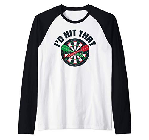 I'd Hit That Darts Dartboard Dart Board Target Vintage Gifts Raglan Baseball Tee