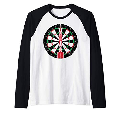 Darts Dartboard Dart Board Player Vintage Gifts Men Sport Raglan Baseball Tee