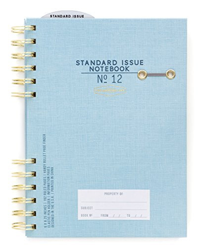 DesignWorks Ink Standard Issue Split Twin-Wire Bound Personal Journal, Blue