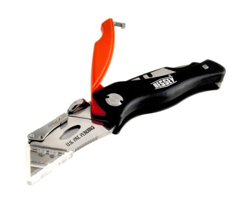 Bessey DBKPH Quick-Change Folding Utility Knife - ABS Handle with 5 Blade Storage Compartment , 5 extra blades included