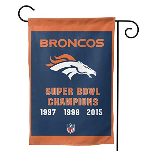 Stockdale Denver Broncos Flag 3 Time Super Bowl Champions Flag 2-Sided House Garden Banner