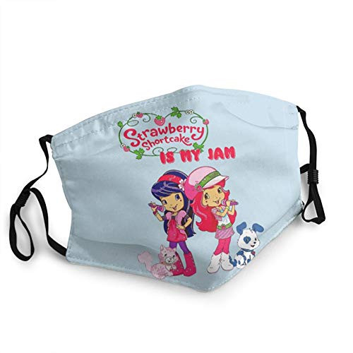 Mask Strawberry Shortcake is My Jam Adult Face Wind and Dust-Proof Black 1 Pcs
