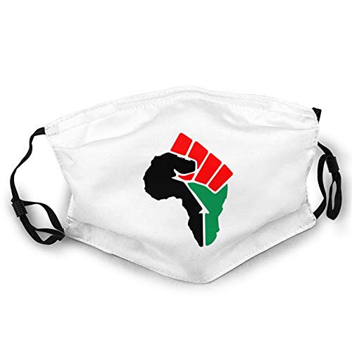 Black Power Fist Pan African Colors Flag Unisex Adult Anti Dust Face Mask Reusable Black Mouth Masks Black