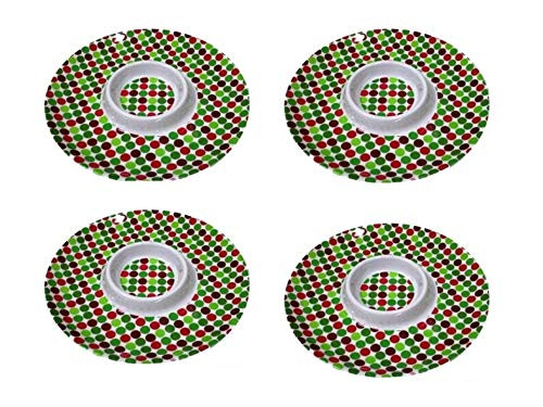4 Pack of 12 inch Chip and Dip Trays, Round Plastic Serving Tray, Christmas Round Trays for Dried Fruit, Snacks, Candies, Crackers, Veggies - Party Tray, Party Platter, Elegant Chip and Dip Platter