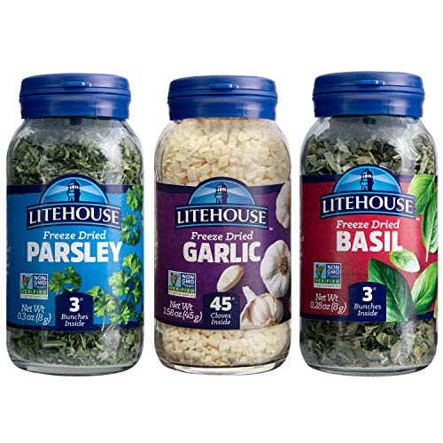Litehouse Freeze-Dried Herbs Flavors of Italy, (Garlic, Basil, Parsley), 3-Pack Litehouse Freeze-Dried Herbs Flavors of Italy, (Garlic, Basil, Parsley), 3-Pack