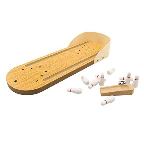 IGUFSDIG 1Set Mini Bowling Game Desktop Bowling Game Mini Tabletop Bowling Toy Wooden Mini Bowling Game Mini Bowling Desktop Tabletop Bowling