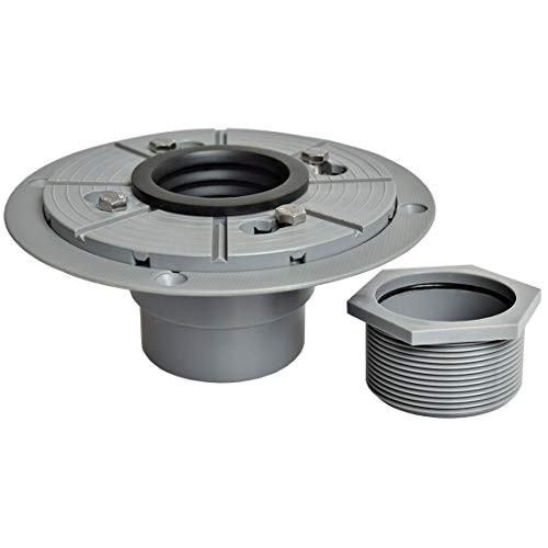 Neodrain PVC Shower Drain Base Kit Include 2 Inches PVC Shower Drain Base Flange, Threaded Adjustable Adaptor and Rubber Coupler Gasket for Square and Linear Shower Drain Installation