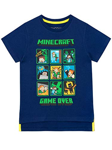 Minecraft Boys T-Shirt Blue Size 10