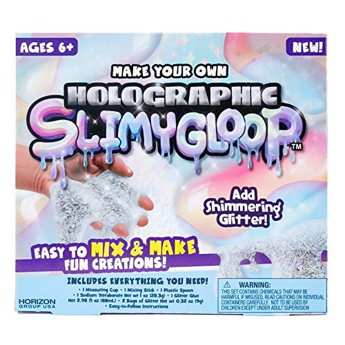 SLIMYGLOOP Make Your Own Holographic DIY Slime Kit by Horizon Group USA, Mix & Create Super Stretchy, Squishy, Gooey, Putty, Sparkly Slime- Glitter SLIMYGLOOP Make Your Own Holographic DIY Slime Kit by Horizon Group USA, Mix & Create Super Stretchy, Squishy, Gooey, Putty, Sparkly Slime- Glitter