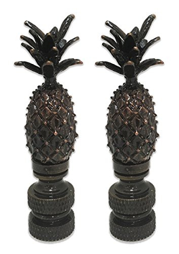 Royal Designs Vintage Pineapple 2.5" Lamp Finial for Lamp Shade, Antique Brass - Set of 2