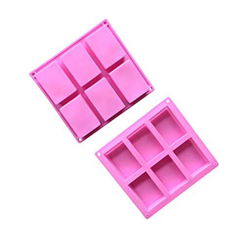 2/4 Pack Silicone Soap Molds, 6 Cavities Silicone Baking Mold Cake Pan for Soap Making, Pudding, Muffin, Loaf, Brownie, Cornbread and More