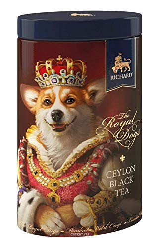 Richard Tea The Royal Dogs Ceylon Leaf Gift Tin 80g/6.91oz (Pembroke Welsh Corgi)