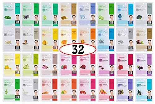 Dermal Korea Collagen Essence Full Face Facial Mask Sheet APlusB Full Color SET