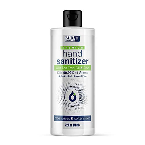 M.D. Science Alcohol-Free Hand Sanitizer with Benzalkonium Chloride, Tea Tree Oil and Aloe Vera, 12 Oz. M.D. Science Alcohol-Free Hand Sanitizer with Benzalkonium Chloride, Tea Tree Oil and Aloe Vera, 12 Oz.