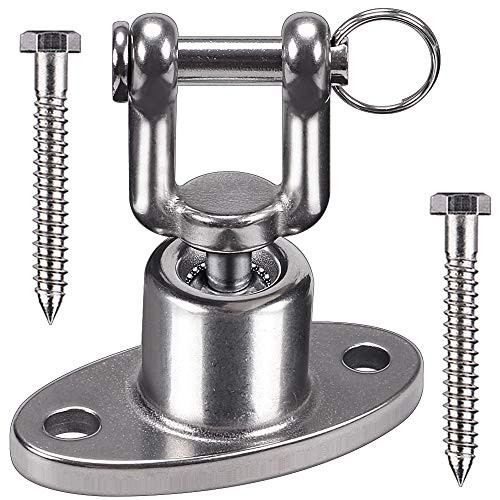Besthouse Permanent Antirust Stainless Steel 304 Heavy Duty Swing Hanger 1200LB Capacity, Spherical Swing Hook 360° Rotation, 2 Screws for Wooden, Yoga Hammock Chair Sandbag, Swing Sets, Steel Ball Besthouse Permanent Antirust Stainless Steel 304 Heavy Duty Swing Hanger 1200LB Capacity, Spherical Swing Hook 360° Rotation, 2 Screws for Wooden, Yoga Hammock Chair Sandbag, Swing Sets, Steel Ball