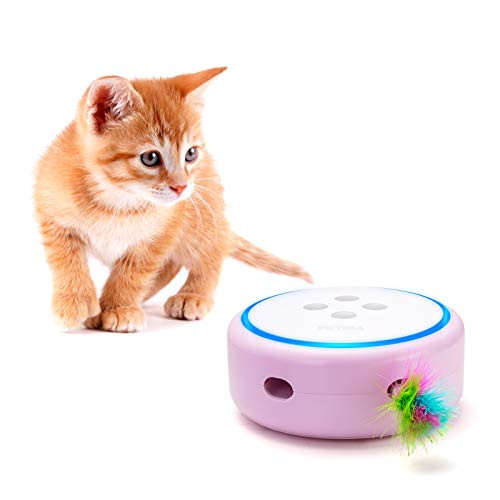 PETBIA Interactive Cat Toy, Electronic Automatic Cat Toys with Random Rotating Feather Pop and Play for Cats (15 Minutes Auto-Shut Off/Continuous Plays Available) - Pink PETBIA Interactive Cat Toy, Electronic Automatic Cat Toys with Random Rotating Feather Pop and Play for Cats (15 Minutes Auto-Shut Off/Continuous Plays Available) - Pink