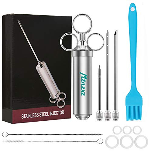 Marinade Injector Syringe and Brushes Set, Meat Injector Syringe with 3 Professional Marinade Injector Needles, Creates Tender Meat  and  Poultry Flavors, for BBQ Grill Smoker  and  Turkey  and  Brisket Marinade Injector Syringe and Brushes Set, Meat Injector Syringe with 3 Professional Marinade Injector Needles, Creates Tender Meat  and  Poultry Flavors, for BBQ Grill Smoker  and  Turkey  and  Brisket
